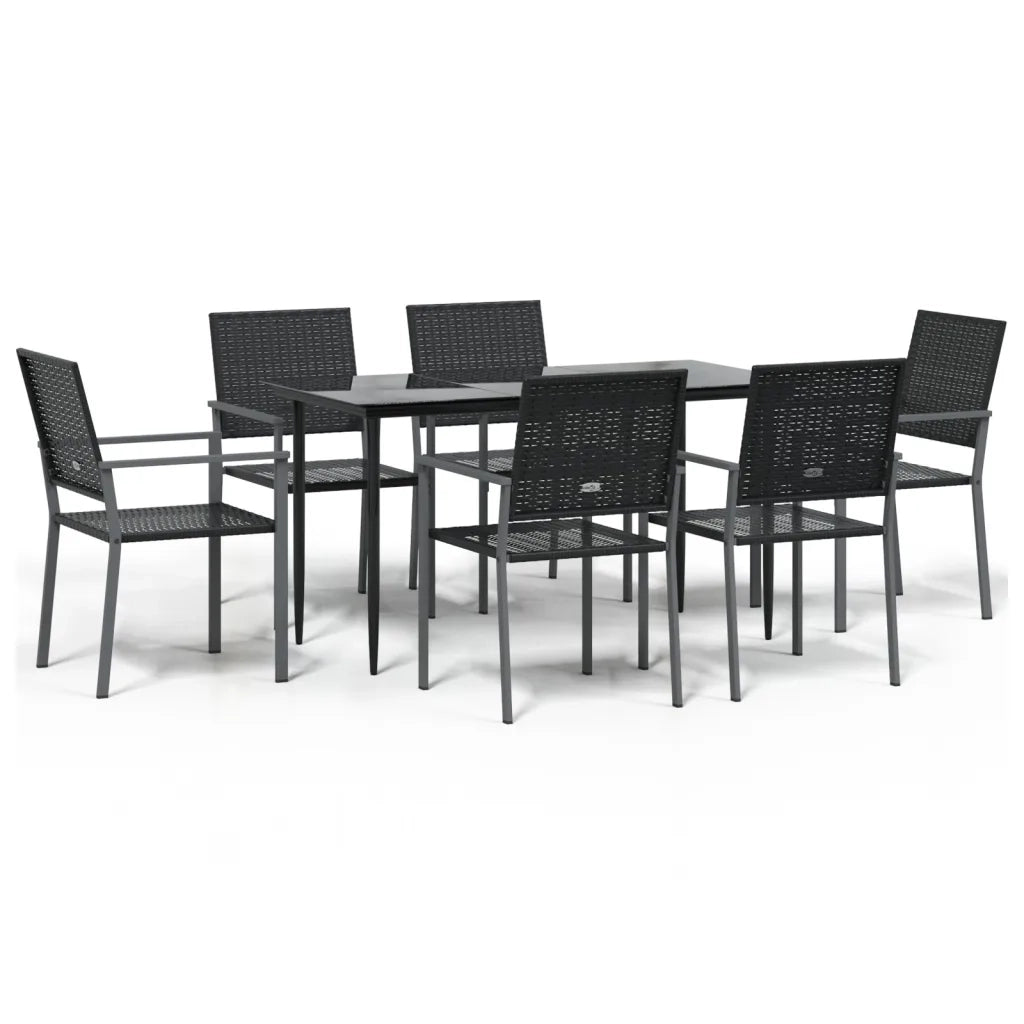 Set da Pranzo da Giardino 7 pz in Polyrattan e Acciaio 3187008