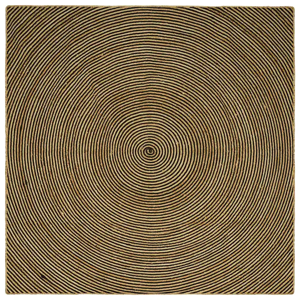 Tappeto Naturale e Nero 300 x 300 cm Juta