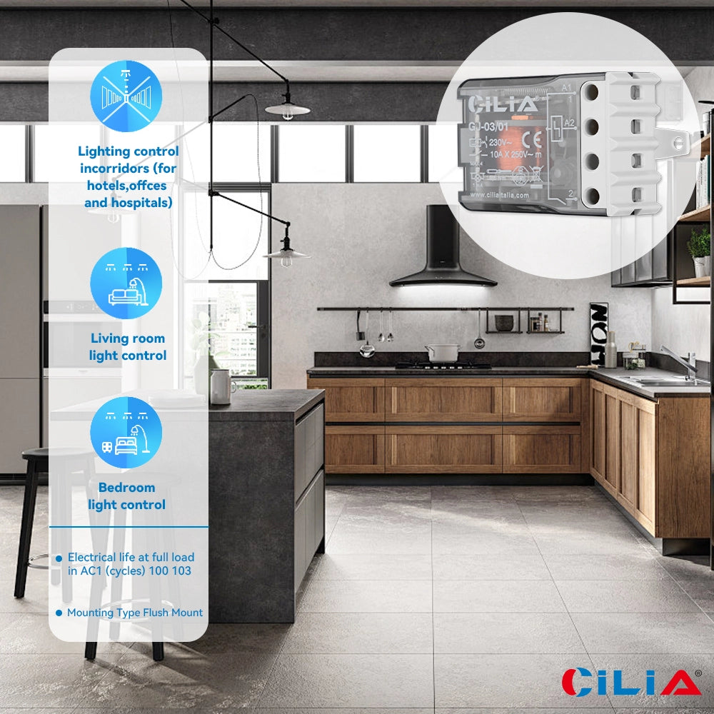 Rel¨¨ Interruttore ad Impulsi 230V 10A ¨C Minimal ¨C Contatti 1NO
