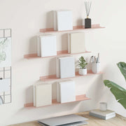 Mensola sospesa 4 pcs Rosa 60 x 8,5 x 2,5 cm Acciaio 8003963