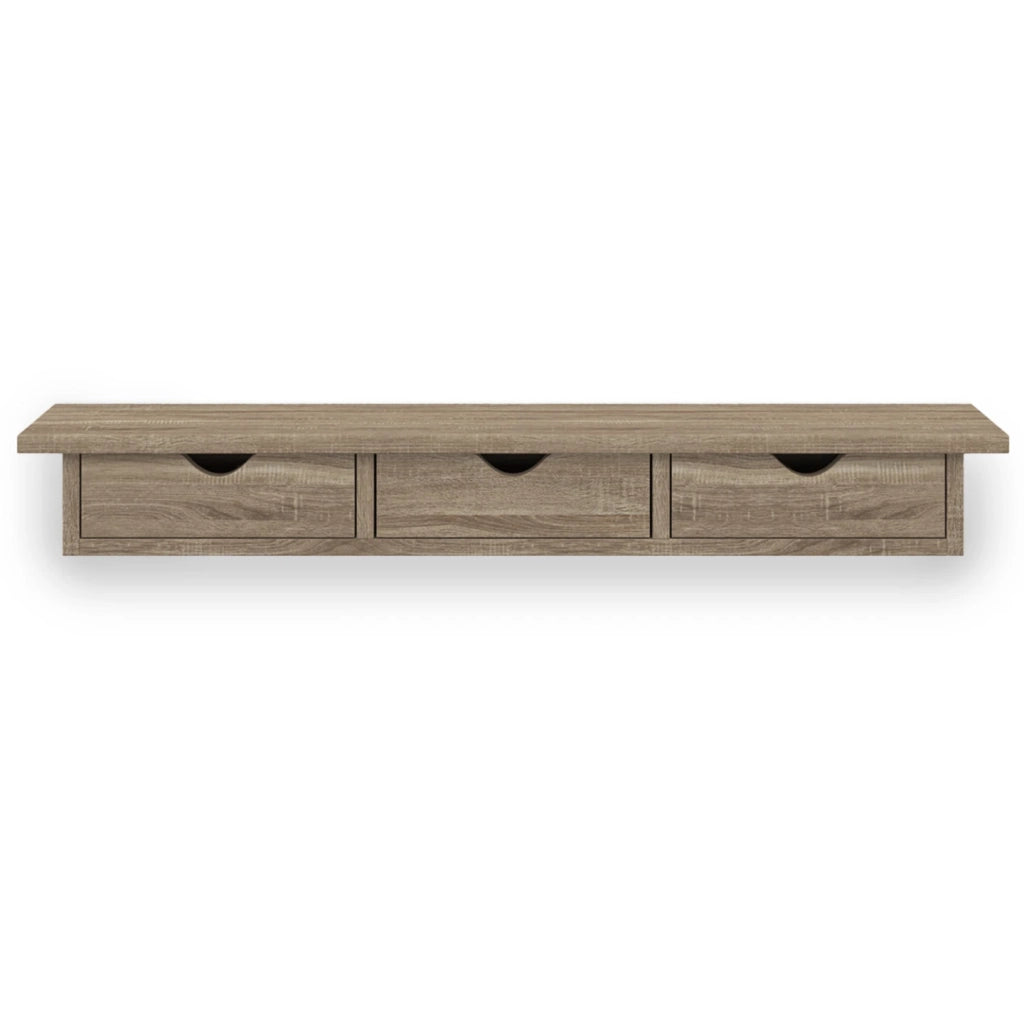 IDMarket - Estantería de pared de haya con 3 cajones LISE
