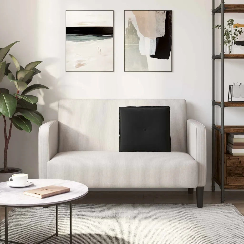 Cuscino per Schiena Nero 50 x 45 cm Tessuto in Cords 42014638