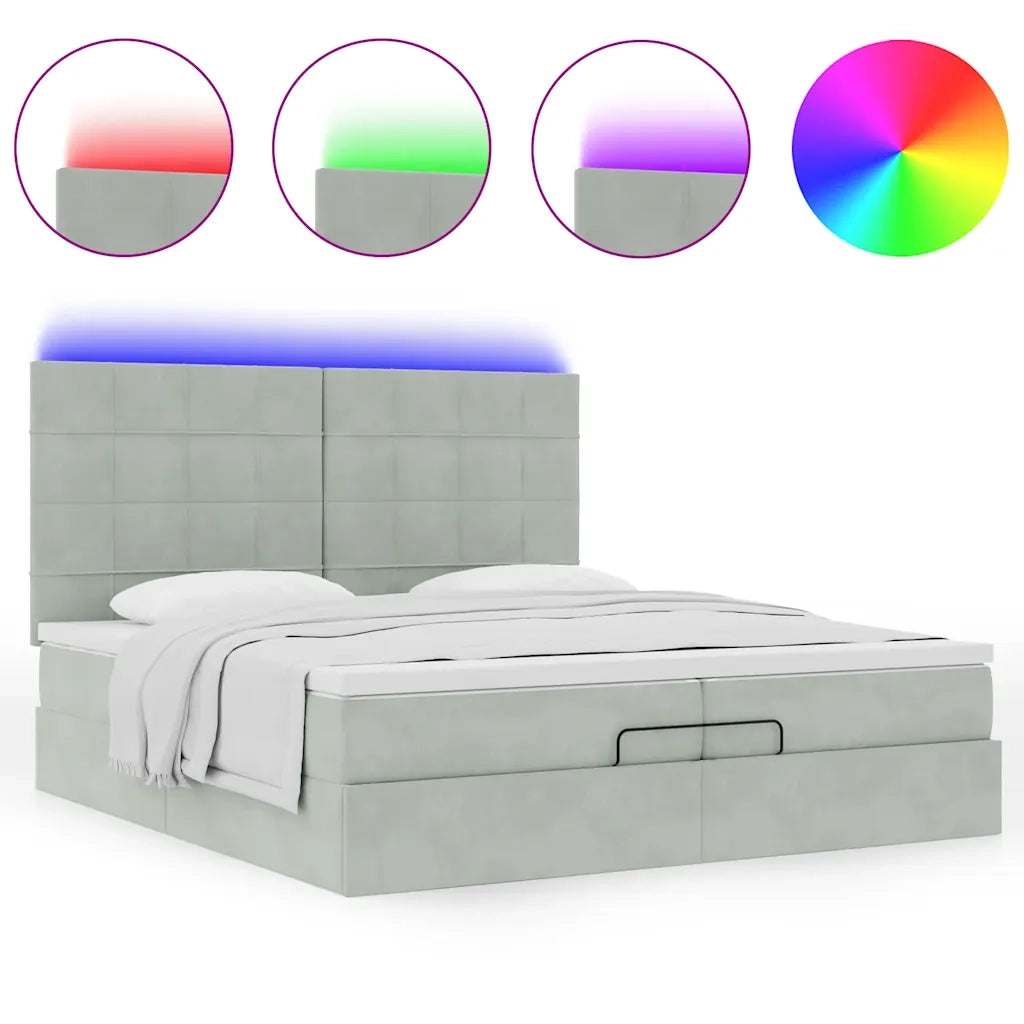 Struttura Letto Pouf con Materassi 200x200 cm Velluto 3314342