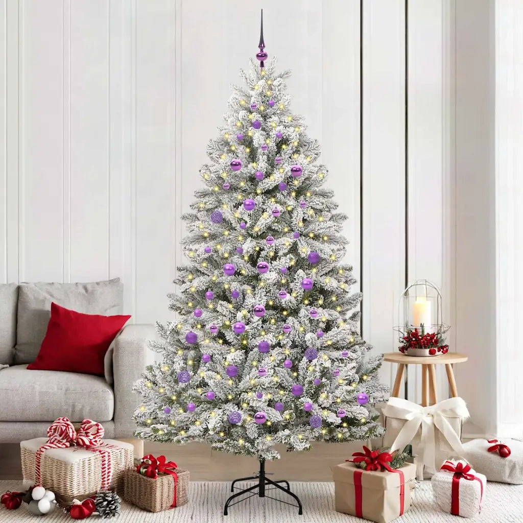 Albero di Natale artificiale con 300 LED Verde e Bianco 210 cm 3395763