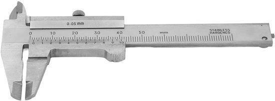 Misuratore a Vernier da 0 a 50 mm - Acciaio Inossidabile - Strumento di Misura - Doppia Scala - Pratico - Leggero e Portatile - Strumento di Misura Portatile