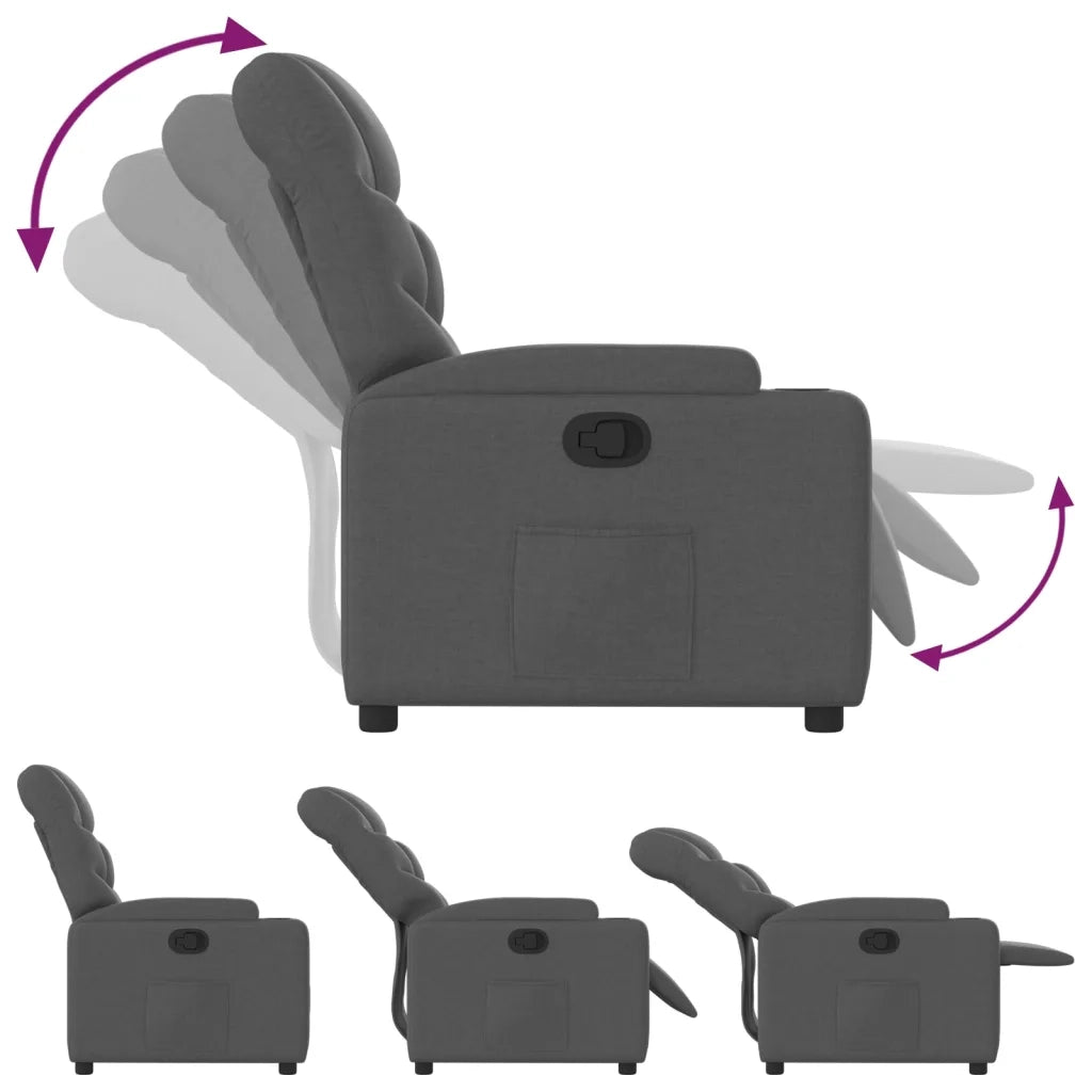 Poltrona reclinabile in tessuto grigio scuro 3205609