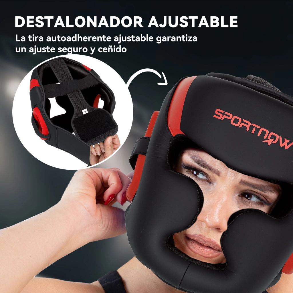 Casco da Boxe MMA ¨C Xylo ¨C Regolabile Rosso e Nero