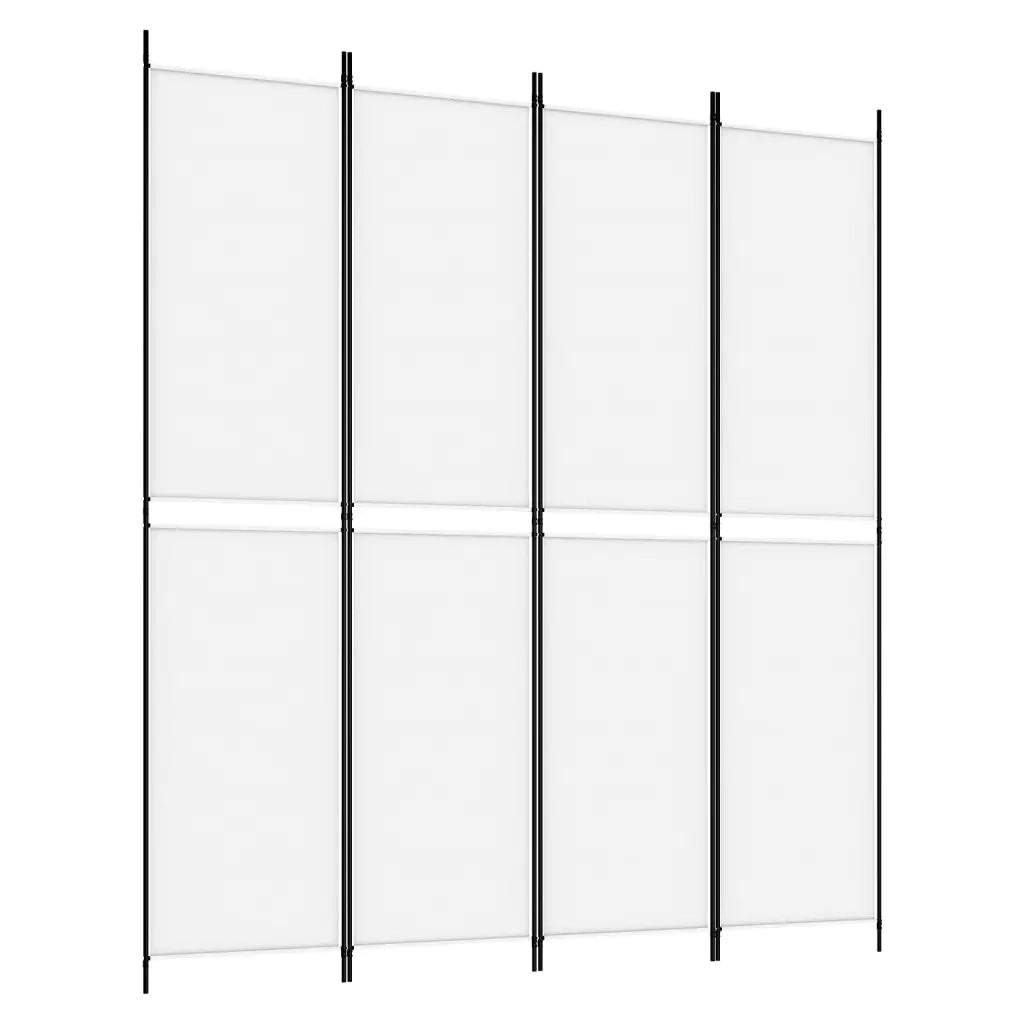 Divisorio a 4 Pannelli Bianco 200x220 cm Tessuto 350246