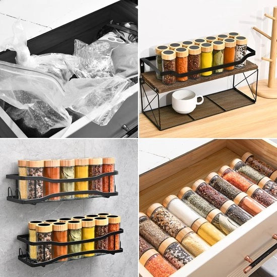 Set di contenitori per erbe e spezie, 12 pezzi - Organizzatore per la cucina