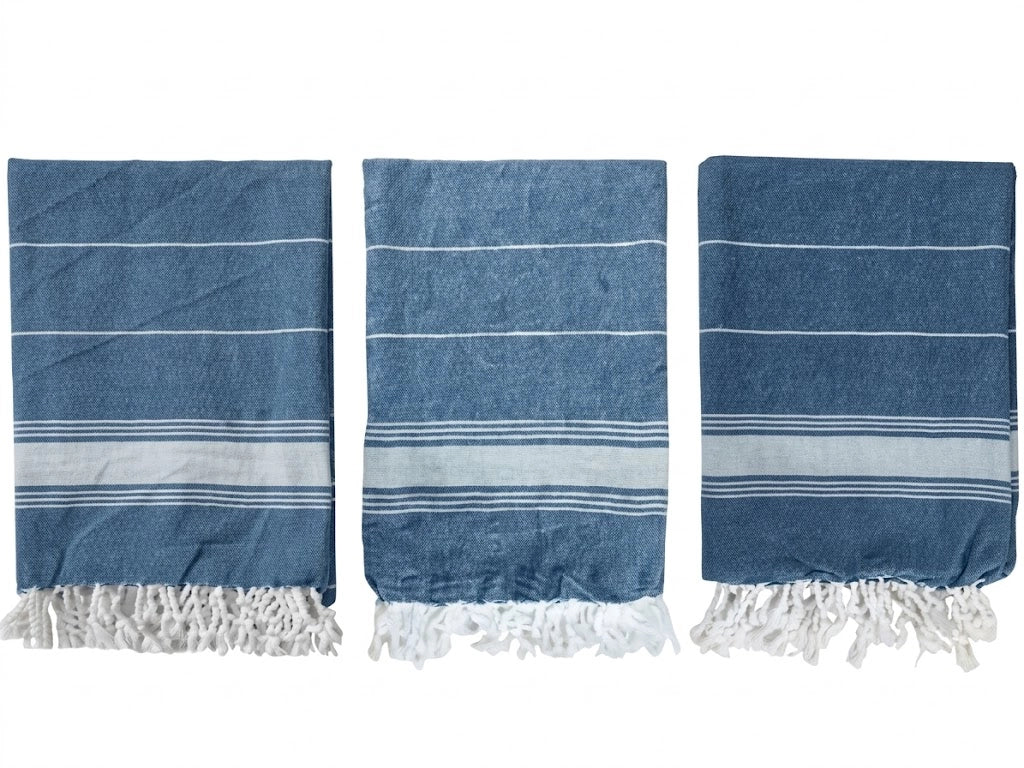 TELO MARE ZUMA IN COTONE- - cm.90X180 - colore blu - 3 pezzi XTRA