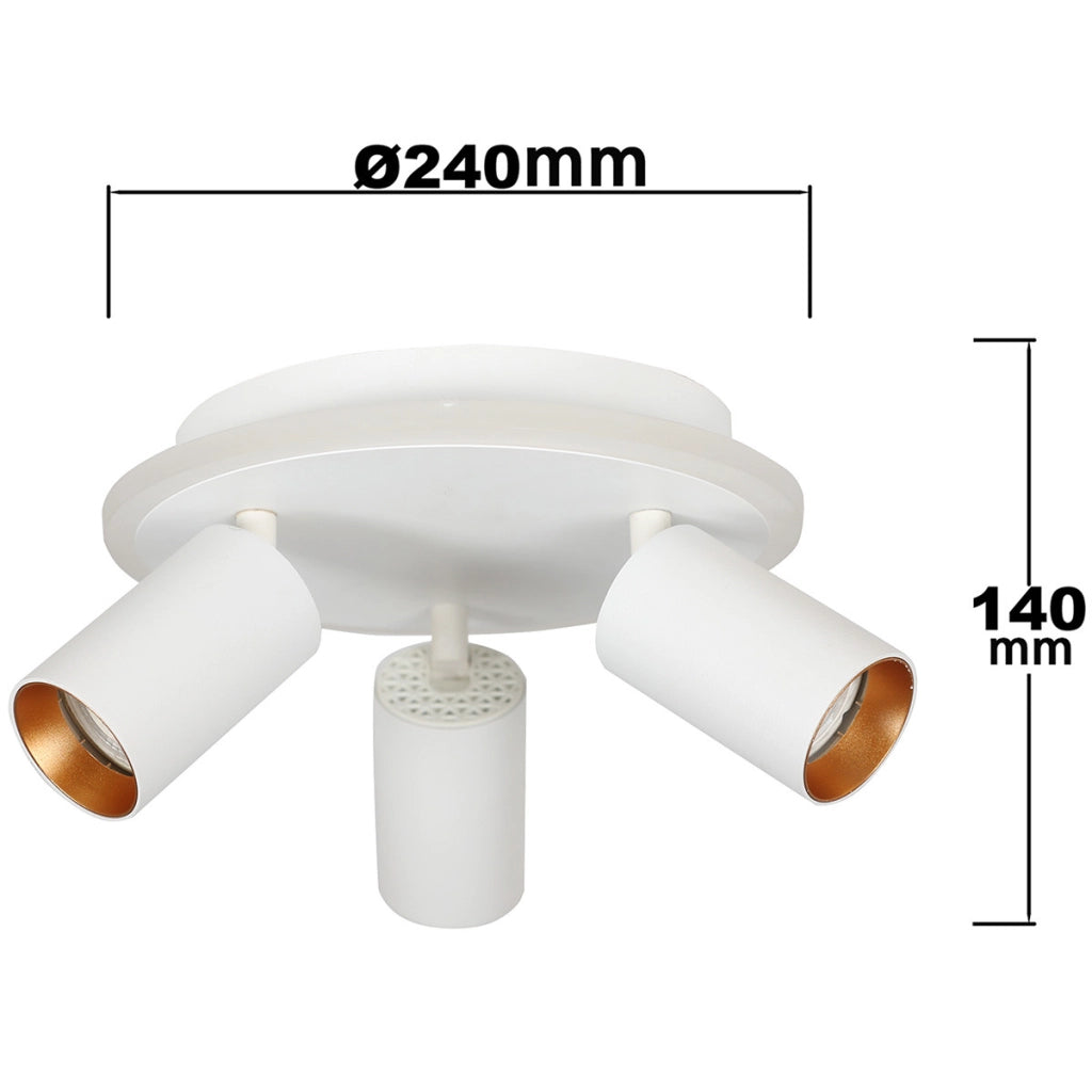 Plafoniera rotonda moderna bianca 3xGU10 LED CCT Parma