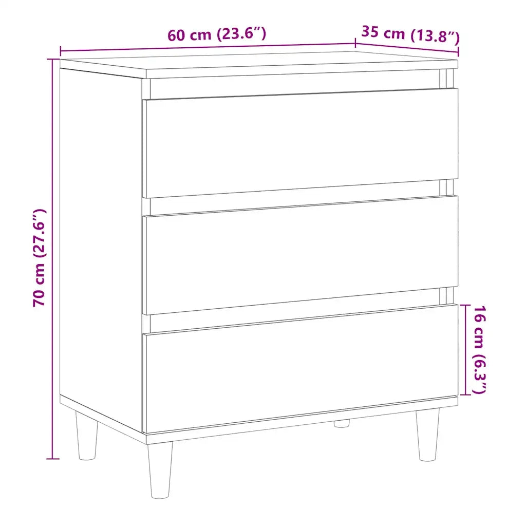 Credenza Legno Vecchio 60x35x70 cm in Legno Multistrato 856480
