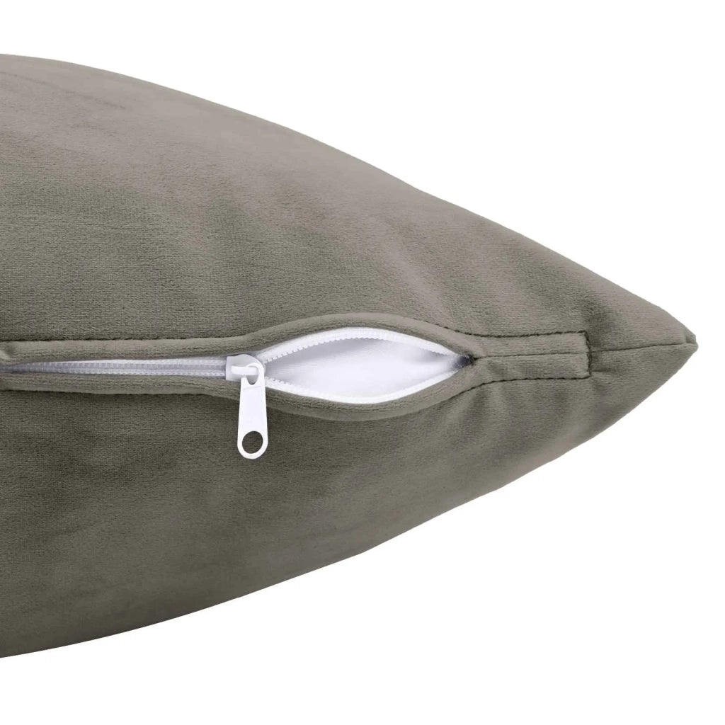 Cuscino con cuscino HEERLEN 2 pz Grigio Chiaro Velluto 924496