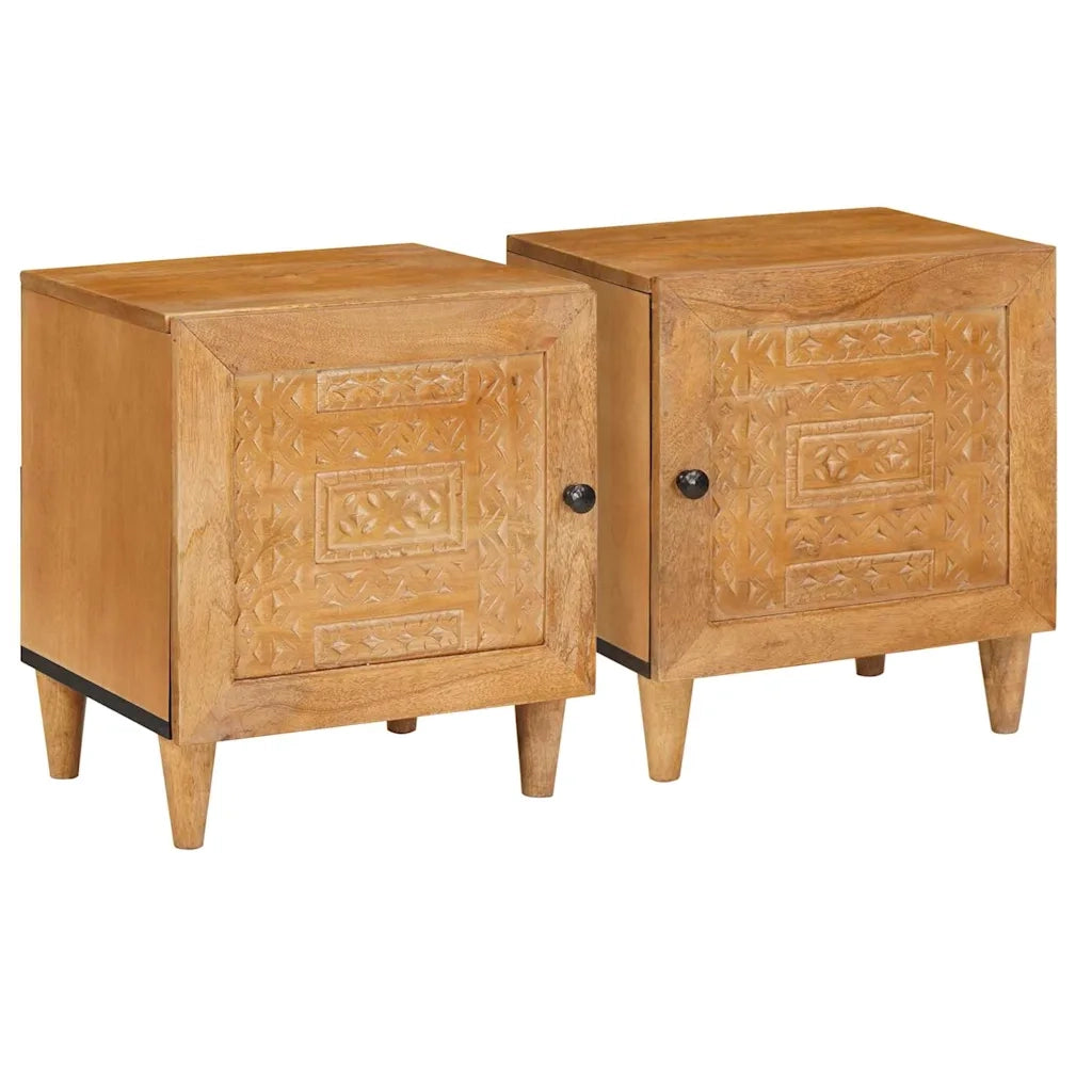 Set di 2 Comodini | Armadio da Notte | Mobiletto da notte Marrone Chiaro 80 x 50 x 40 cm