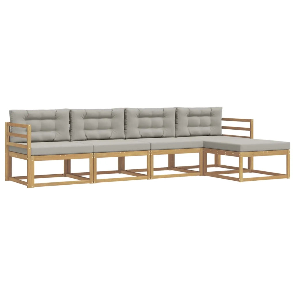 Set di divani da esterno 4 pcs Bianco e Grigio Chiaro 3386290