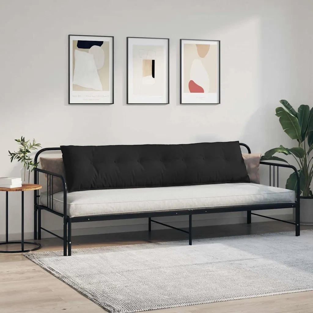 Cuscino per Schiena Nero 200 x 50 cm Tessuto in Microfibra 42014991