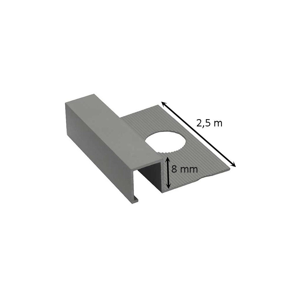Profilo jolly quadro in alluminio 2,5 metri : Modello - 8MM LUCIDO