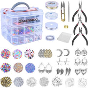 Set per creare gioielli - 1500 accessori e contenitore di archiviazione per progetti creativi