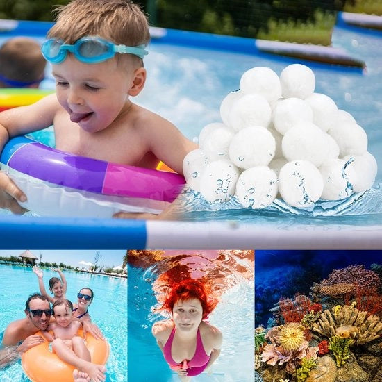 Filtro sferico 800g - Sostituzione filtro a sabbia - Pulitore piscina - Adatto per acquari/bacini - Materiale riciclabile - Filtrazione più fine - Filtro piscina