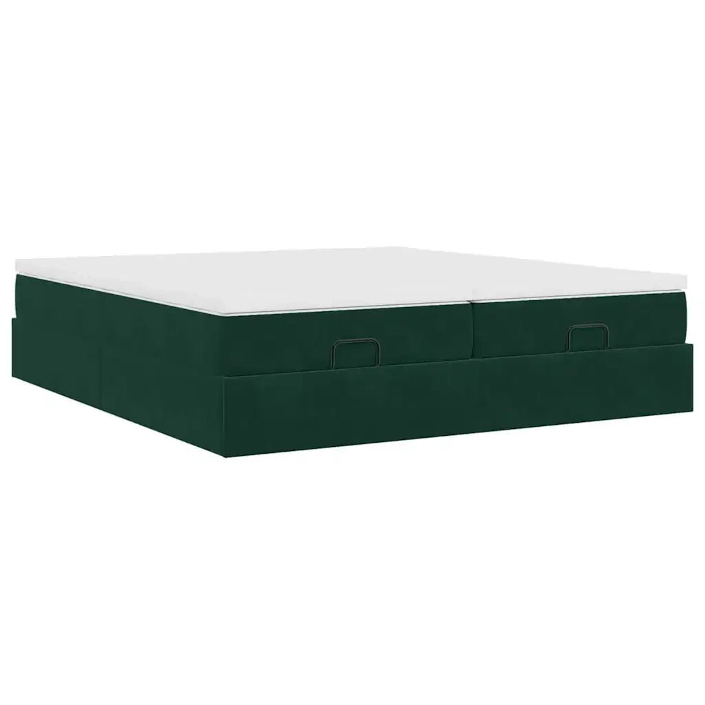 Struttura Letto Pouf con Materassi 200x200 cm Velluto 3311270