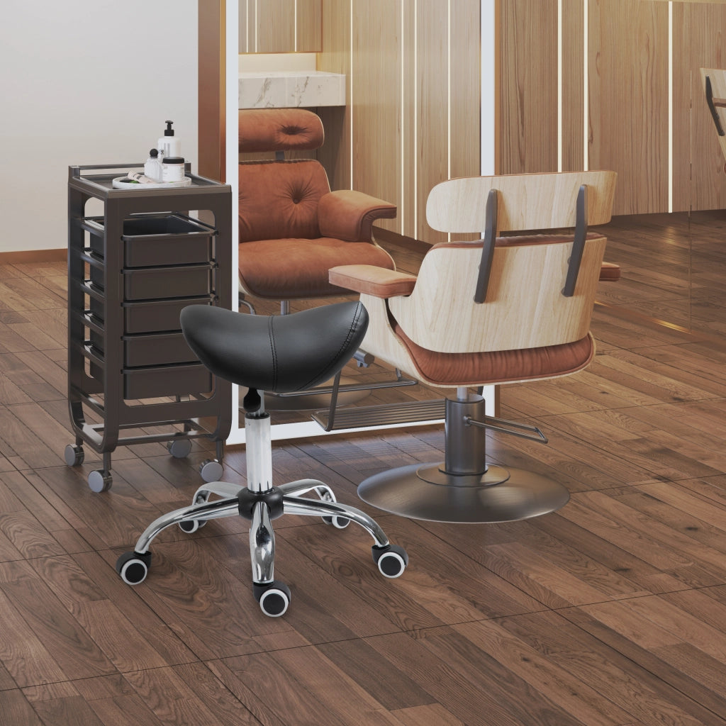 Sgabello con Ruote Regolabile ¨C Minimal ¨C Nero 49-61 cm