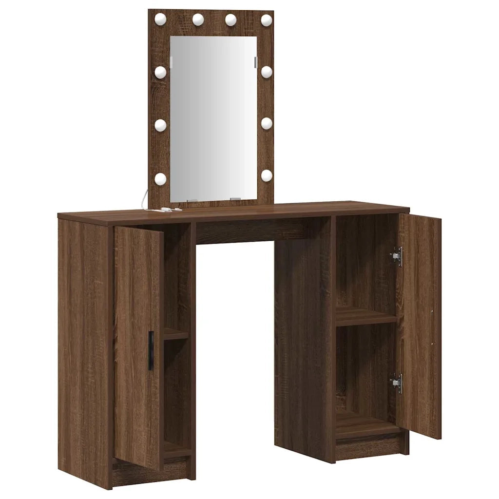 Tavolo da Trucco Marrone 102 x 33 x 135 cm Legno multistrato 865187