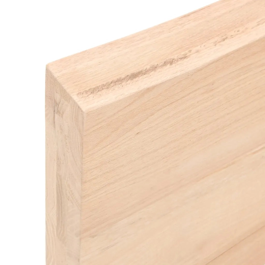 Piano per Tavolo 80x50x(2-6) cm in Rovere Massello Non Trattato 3156295