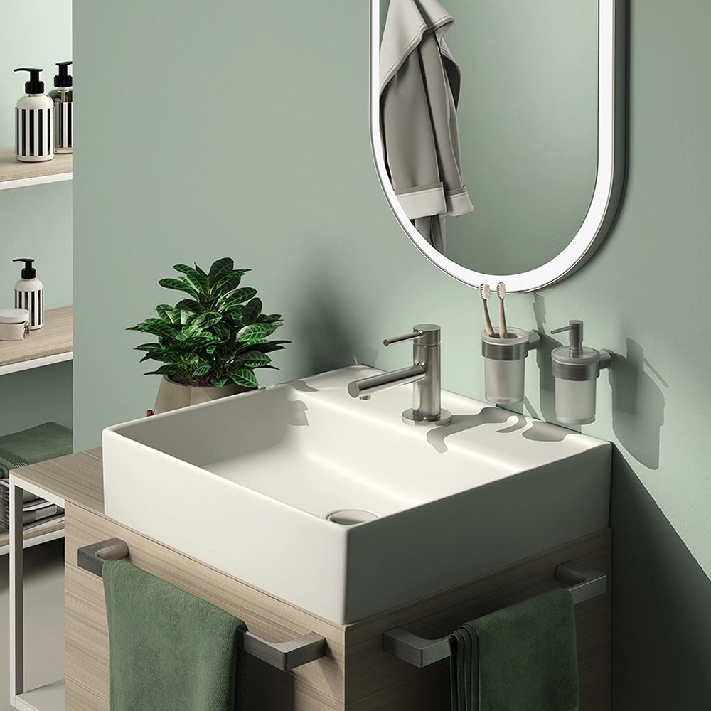Portasalviette a muro 45 cm Gedy in ottone spazzolato | Pirenei
