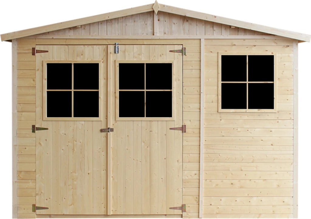 TIMBELA M335 Casa da giardino in legno naturale A226x316x324 cm/9 m²