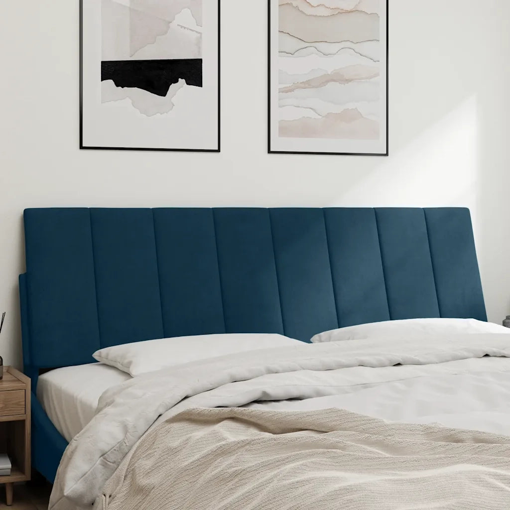 Cuscino Testiera Hanko Blu 160 cm in Velluto 374679