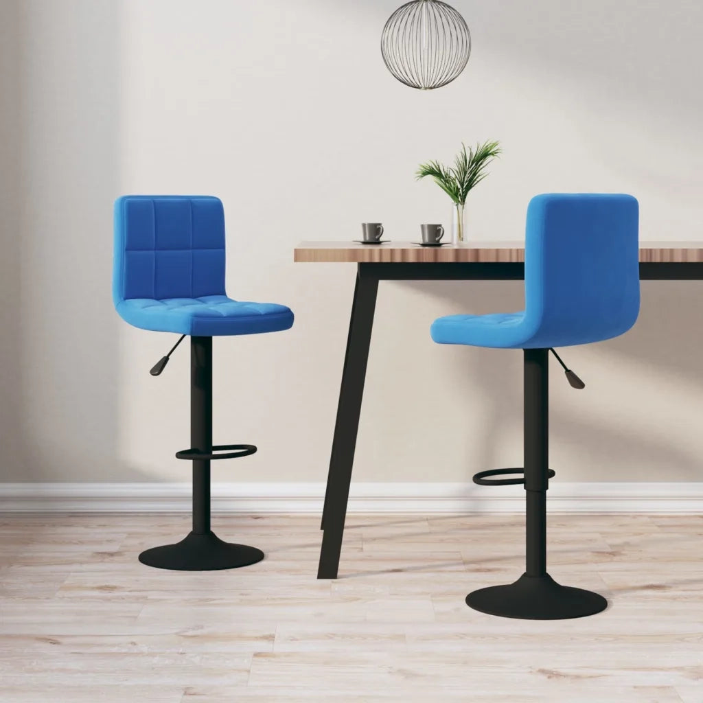 Sgabelli da Bar 2 pz Blu in Velluto 334309