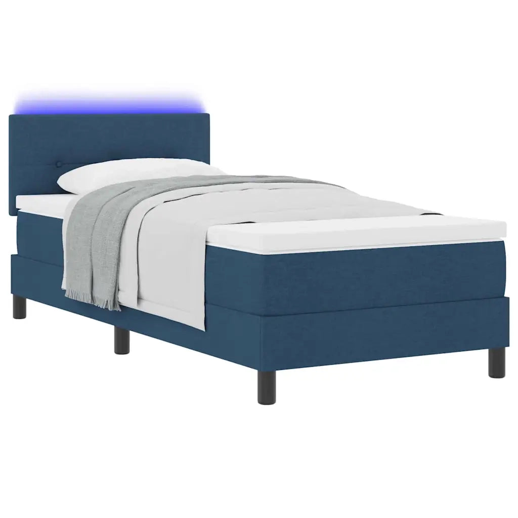 Letto a molle con materasso con led Blu 100 x 200 cm Tessuto 3342190