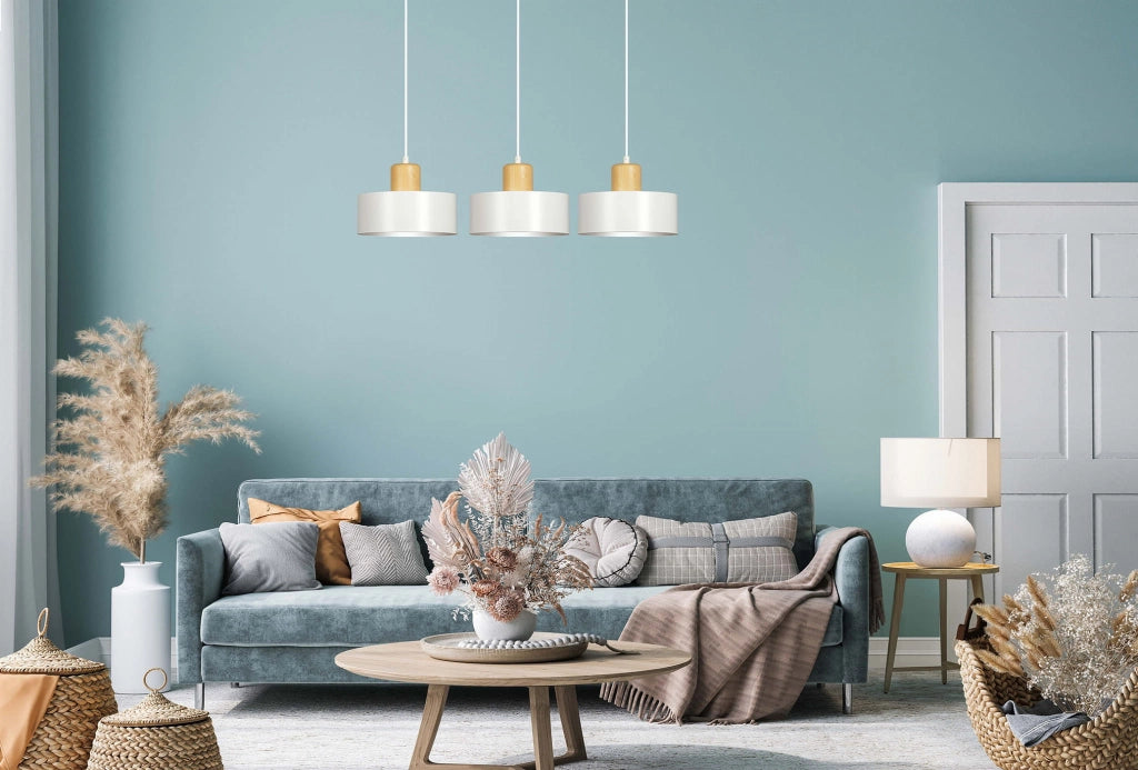 Lampadario Emibig TORIN 3, 3xE27 bianco legno chiaro