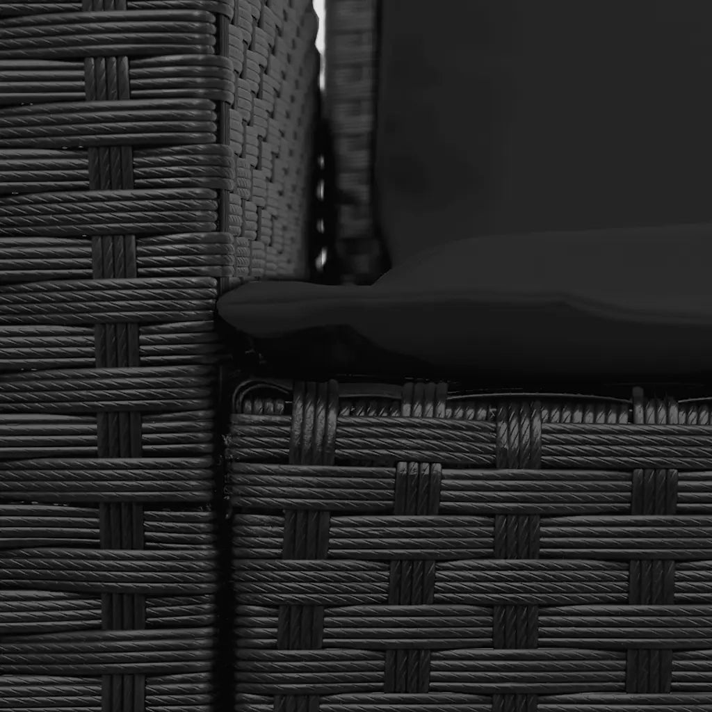 Divano da Giardino a 5 Posti con Cuscini Nero in Polyrattan 4104112