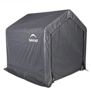 Capanno deposito da giardino in acciaio e telo PVC impermeabile 246x244 cm, copertura anti UV con porta zip per attrezzi esterno - Esterni da Vivere