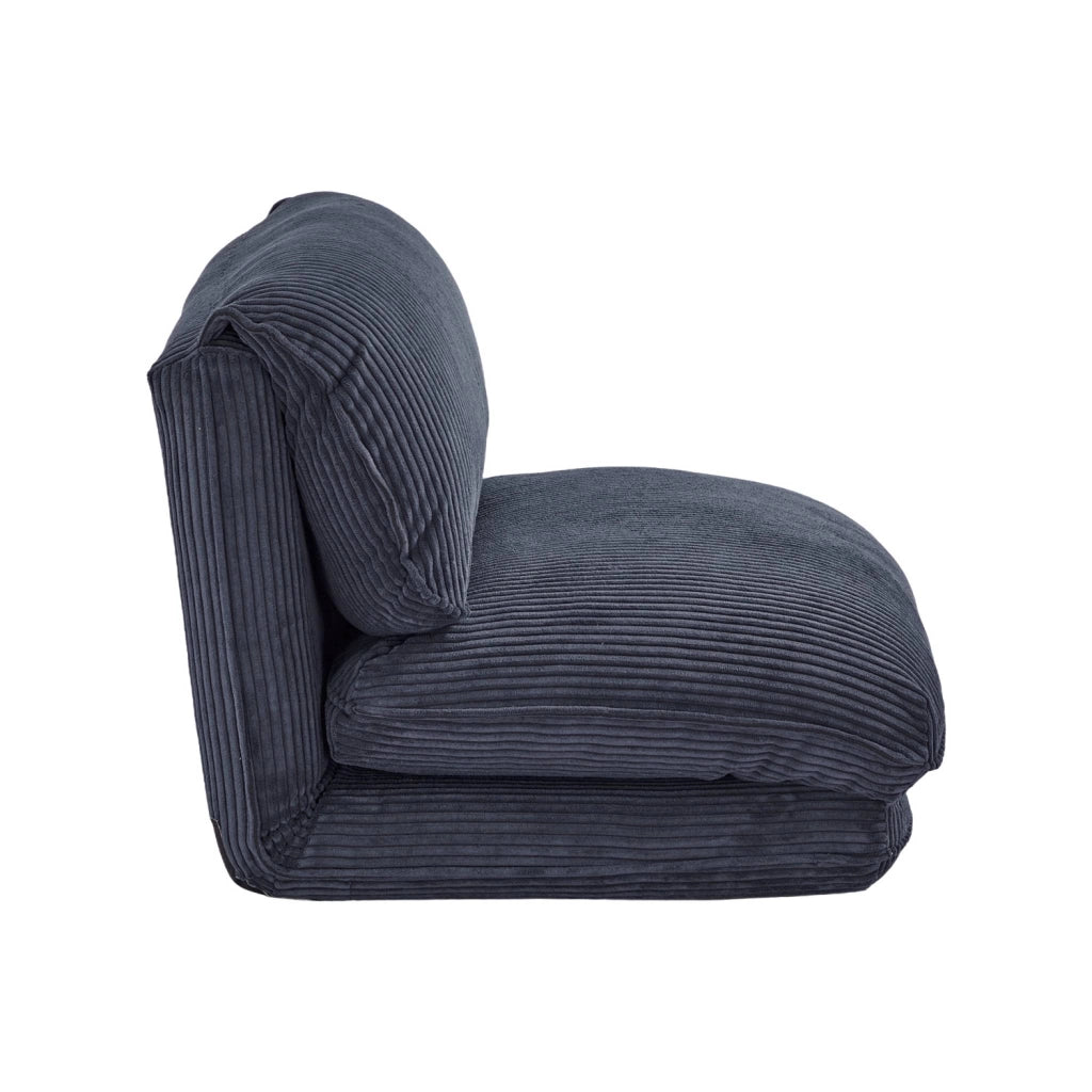 Poltrona letto convertibile velluto a coste grosse coste, blu scuro