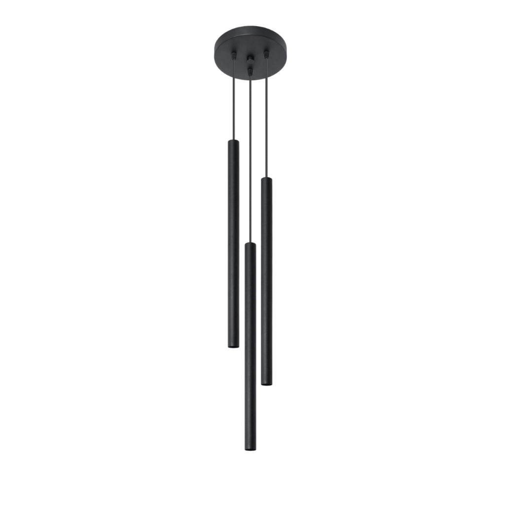 Lampada a sospensione Pastello verde oceano in acciaio nero 3x G9 LED 20x90cm