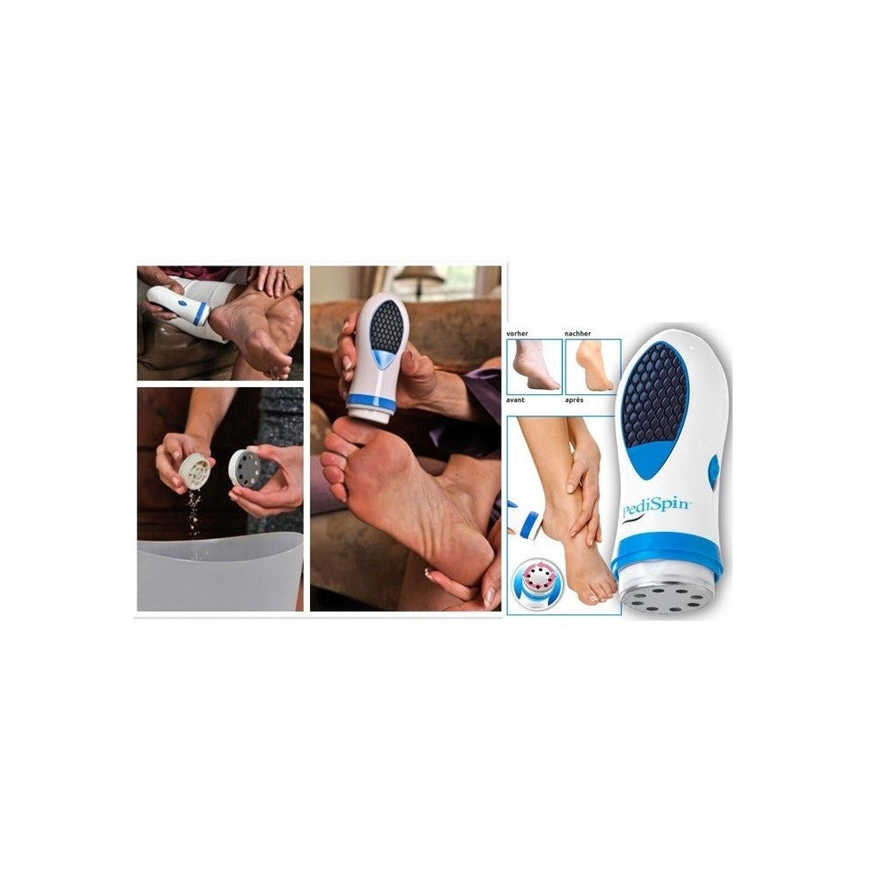 Trade Shop - Kit Pedicure Per Pelle Secca E Calli Cura Del Piede Con 2 Accessori Pedi Spin -