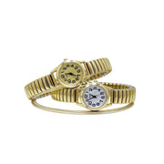 Trade Shop - Orologio Da Polso 29 Mm Oro Elegante Quadrante Bianco Cinturino Elasticizzato -