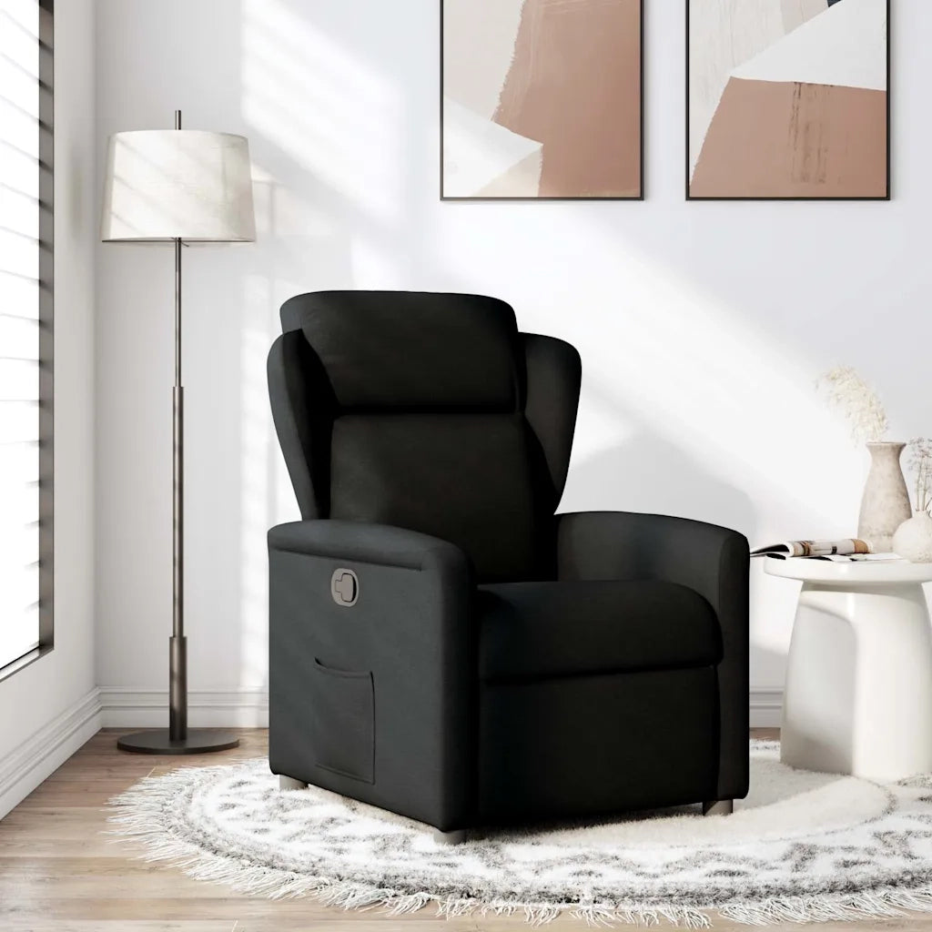 Poltrona Reclinabile in Tessuto Nero 4015578