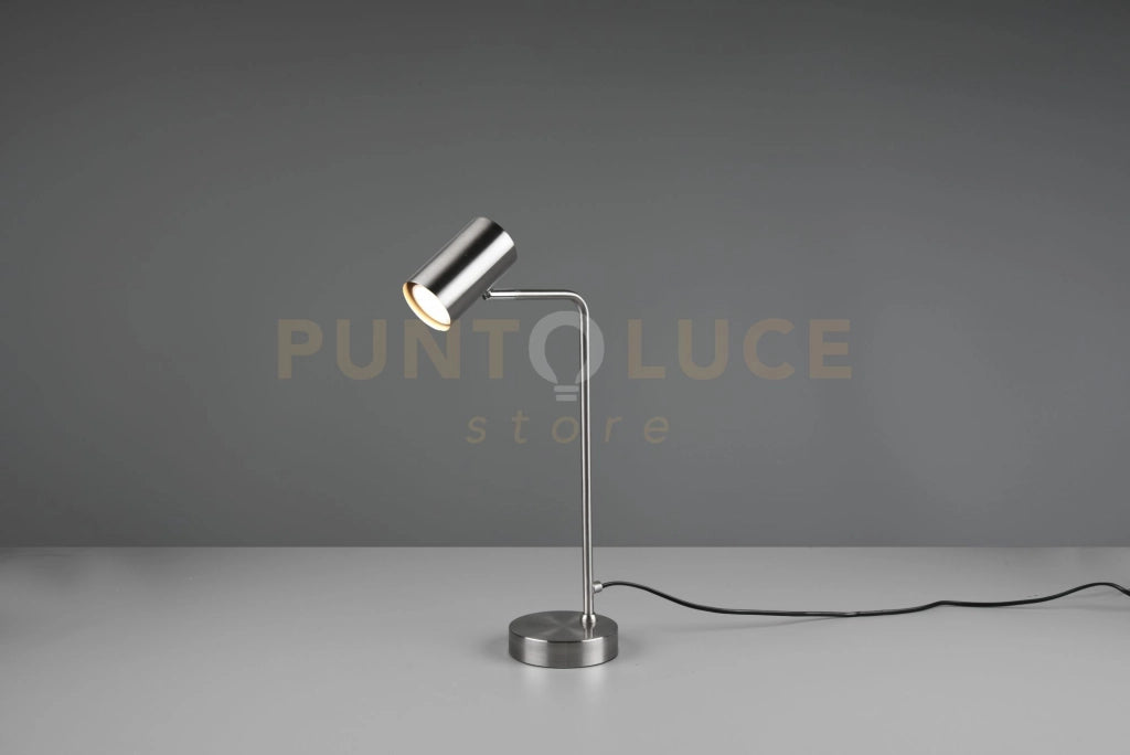 MARLEY LAMPADA DA TAVOLO SPOT CILINDRO ACCIAIO H. 45CM 1 LUCE ATTACCO GU10