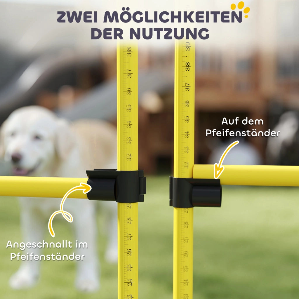 Set Agility per Cani 4 Pezzi ¨C Xylo ¨C con 4 Ostacoli e Borsa per Trasporto, Giallo