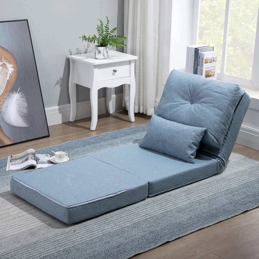 Poltrona letto reclinabile con cuscino ¨C Minimal ¨C blu