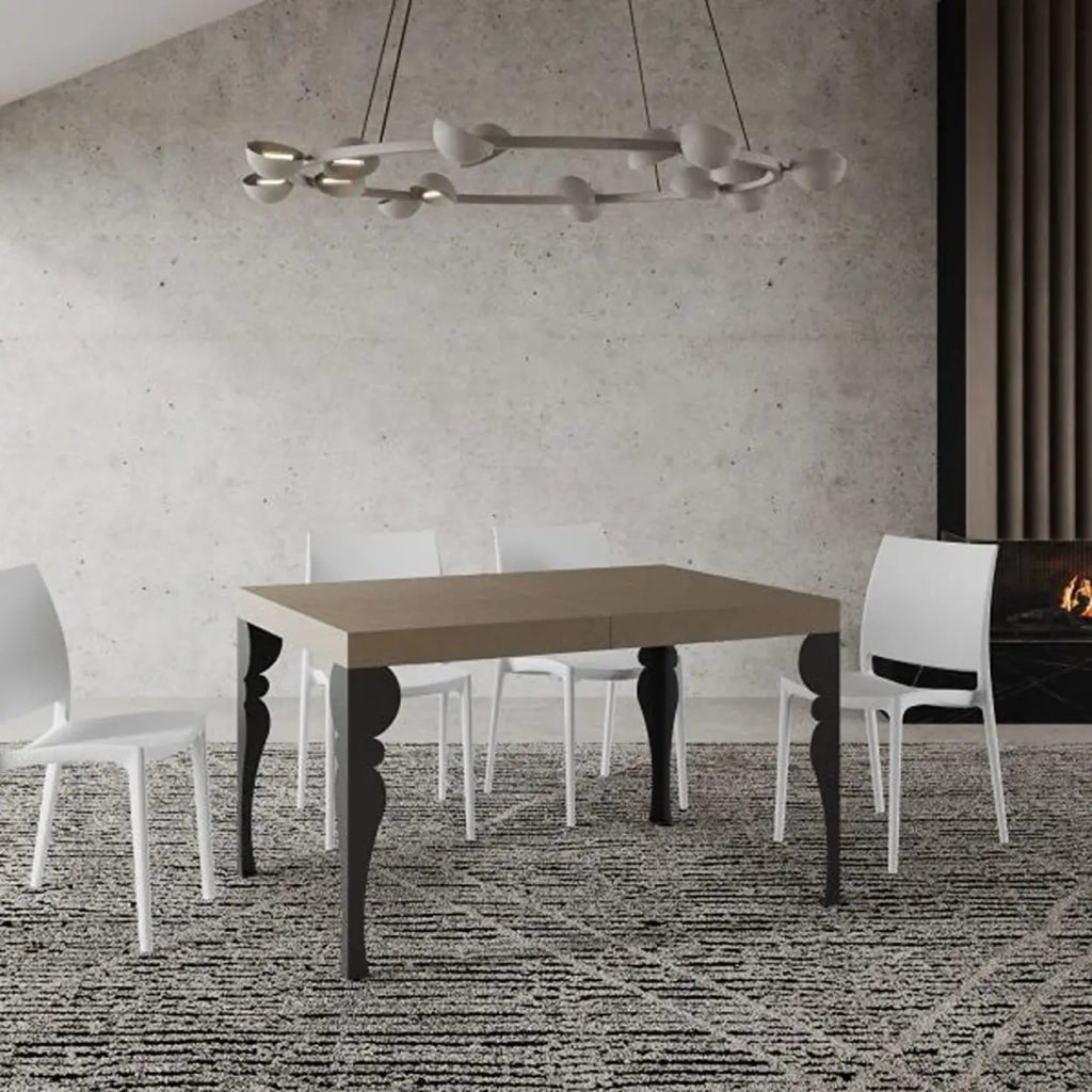 Tavolo allungabile 140/400x90 cm Paxon Premium tortora gambe antracite
