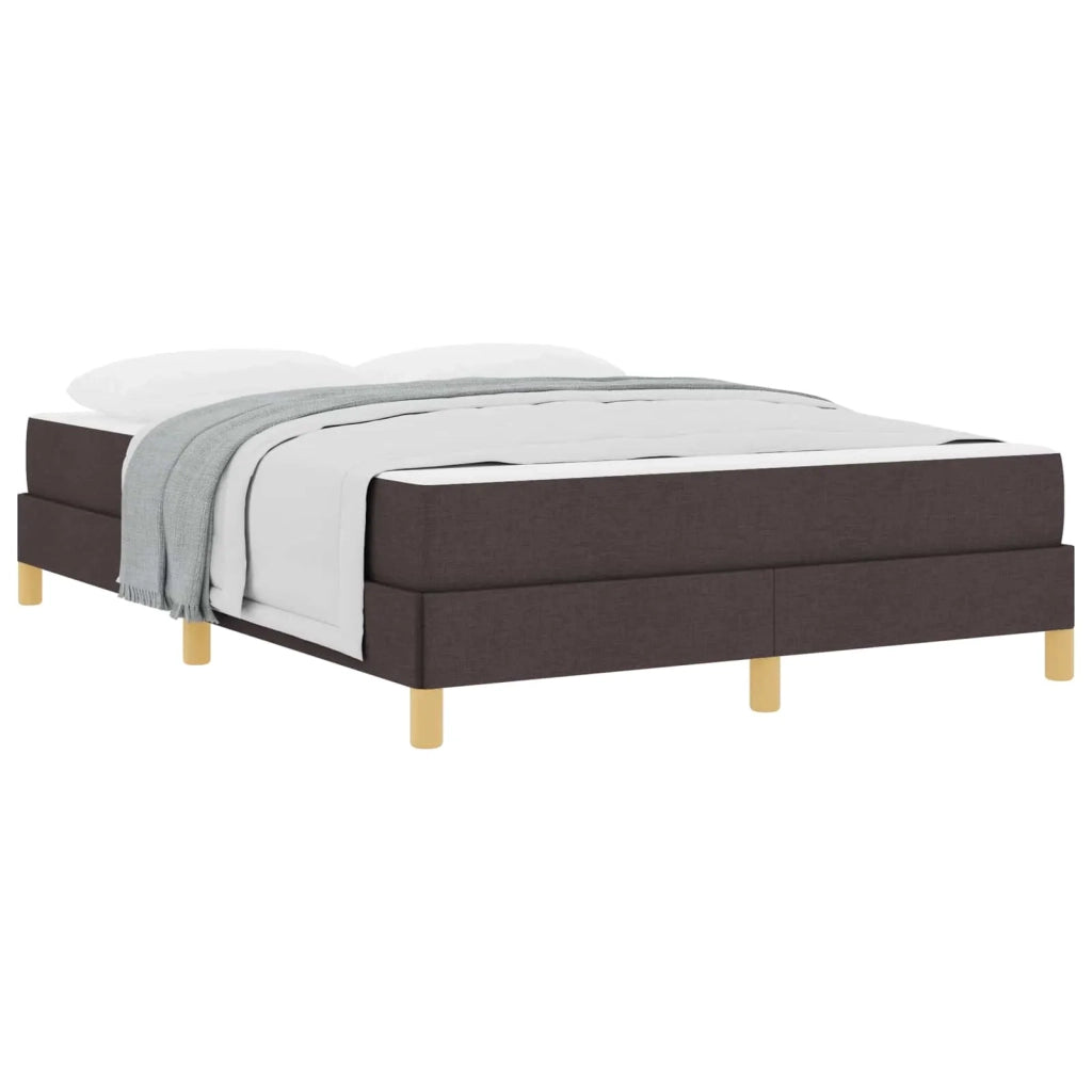 Letto a molle con materasso Marrone Scuro 140 x 200 cm Tessuto