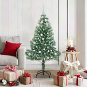 Albero di Natale Artificiale Imbiancato con Luci LED 150 cm 3396809