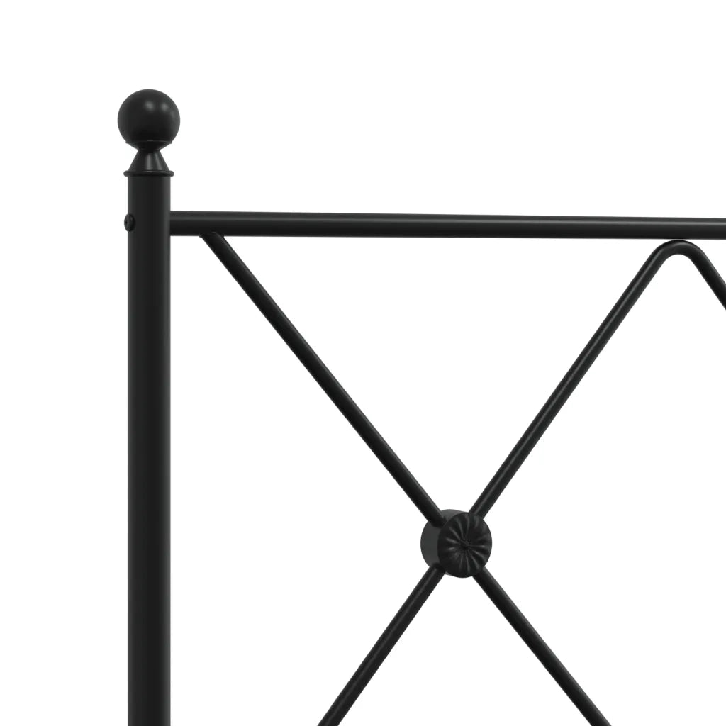 Giroletto con Testiera e Pediera-Struttura Letto Metallo Nero 90x190 cm 374469