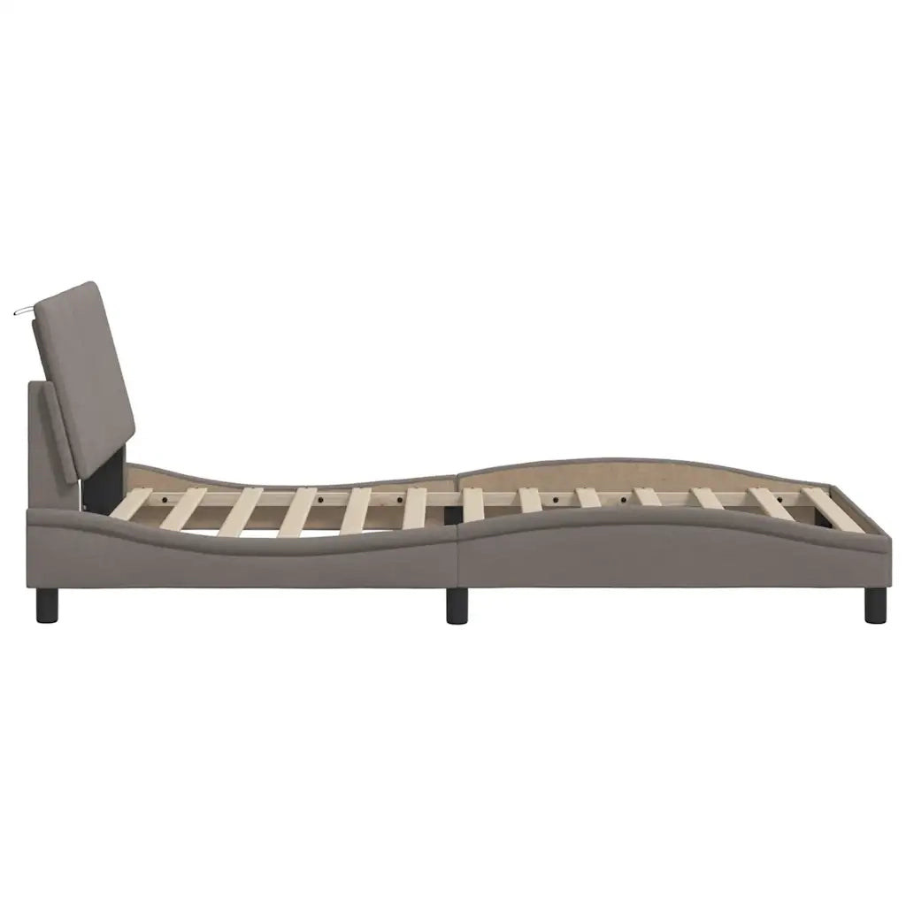 Giroletto senza Materasso-Struttura Letto Hanko Tortora 100x200 cm in Tessuto 530202