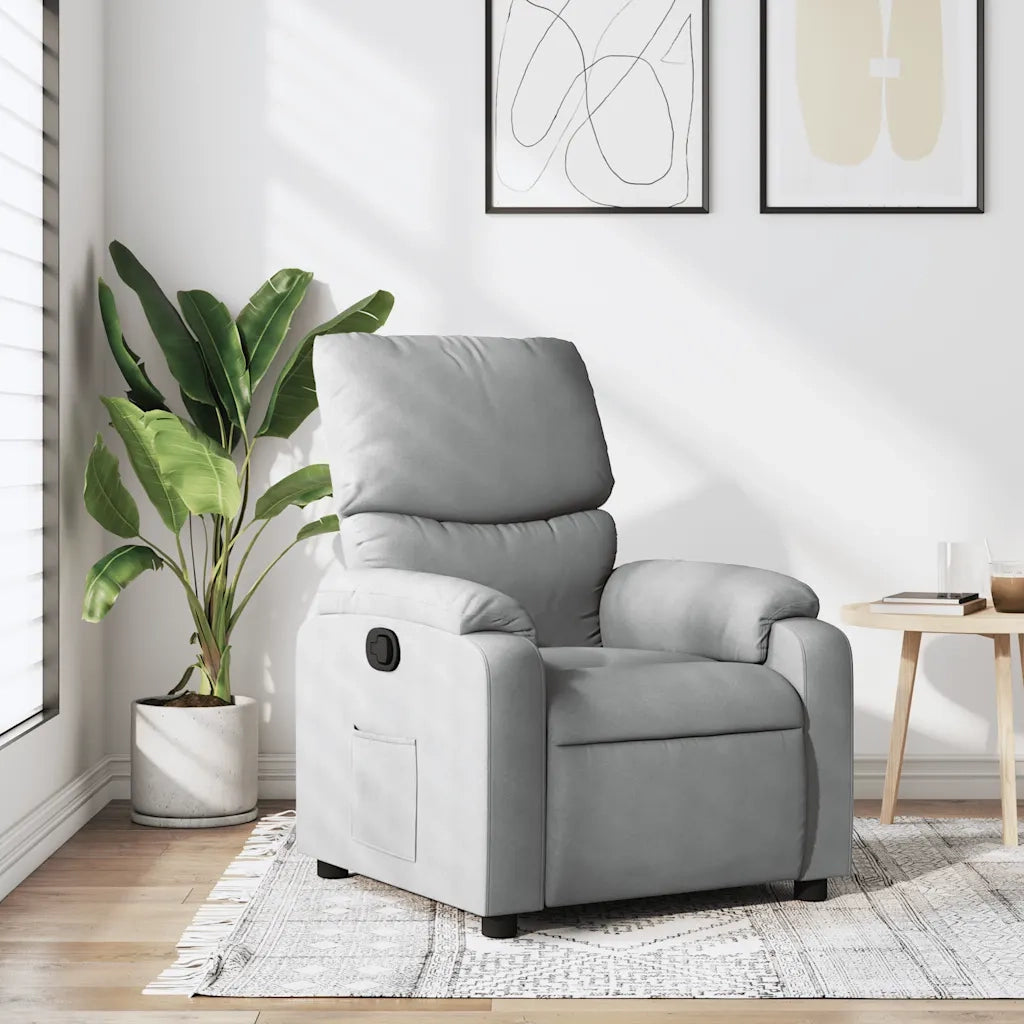 Poltrona reclinabile in tessuto grigio chiaro 3205680