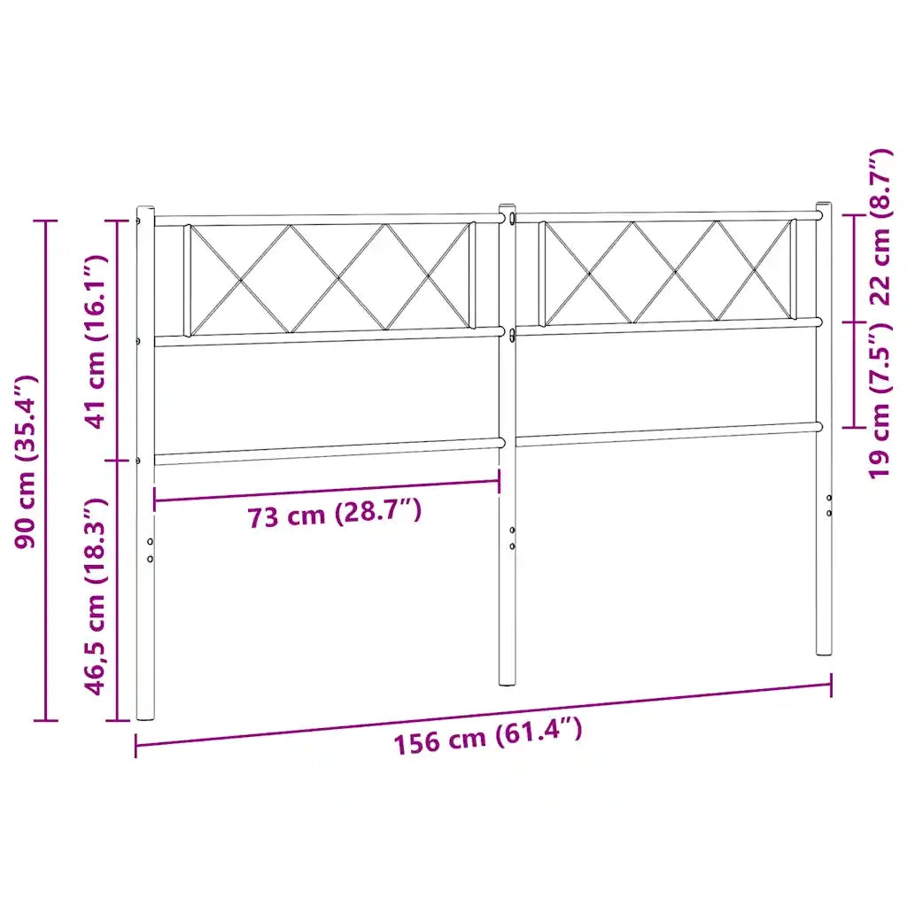 Testiera di Ricambio in Metallo Bianco 150 cm 372360